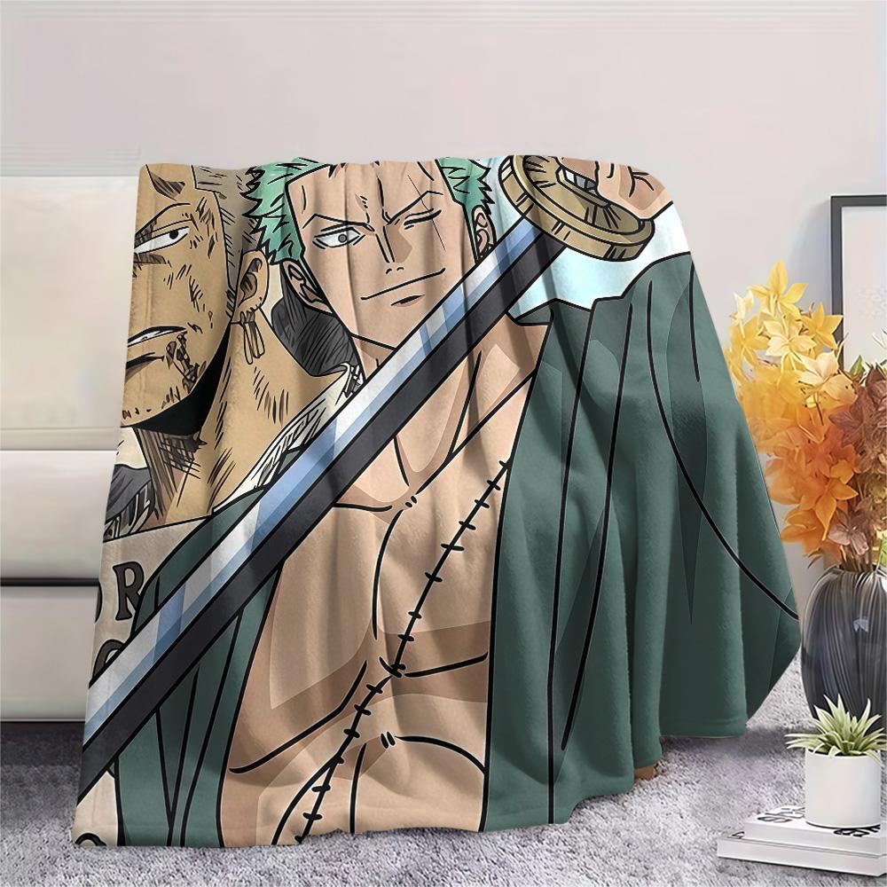 One Piece Roronoa Zoro Flannel Blanket, High Quality Comfortable for All Seasons, Home Decor, Warmth and Comfort