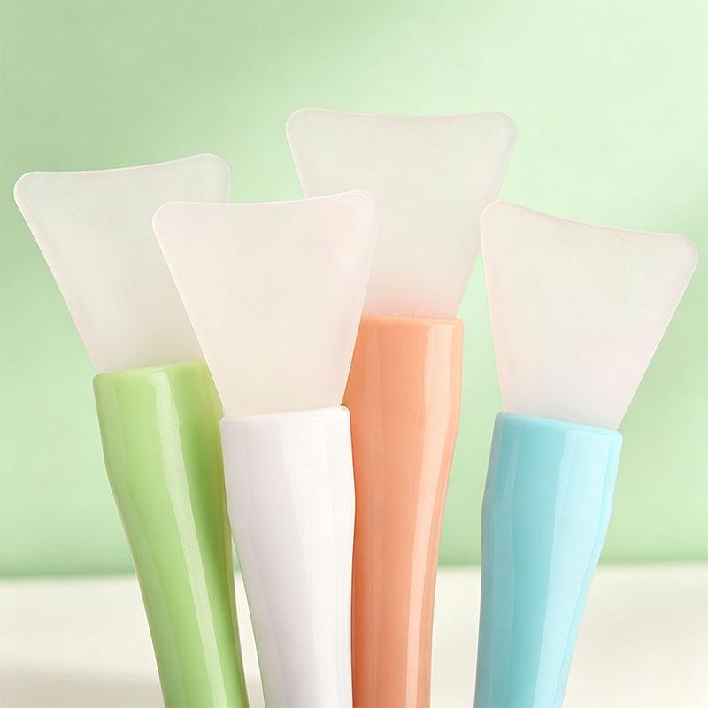 30/50/100PCS Silicone Facial Mask Brush Soft Head With Scraper Integrated Mud Film DIY Adjusting Beauty Tools Cream Cosmetics