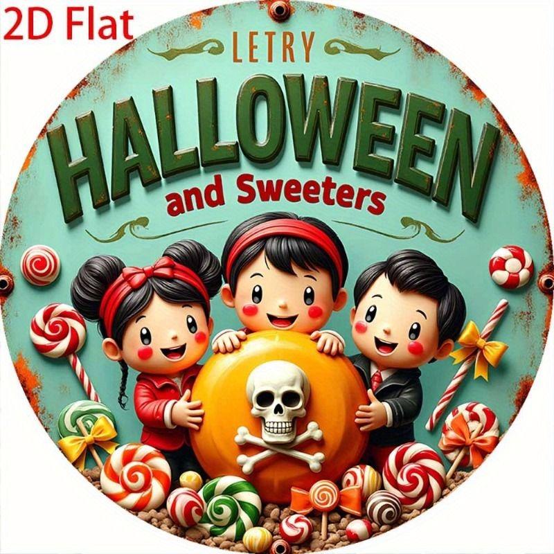 2D Flat Hanging Decorative Metal Sign Hand Painted Art