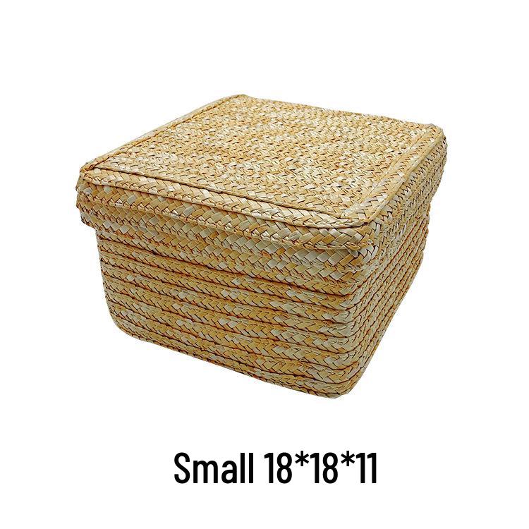 De Yun Pletený slaměný úložný koš na hračky a kosmetiku