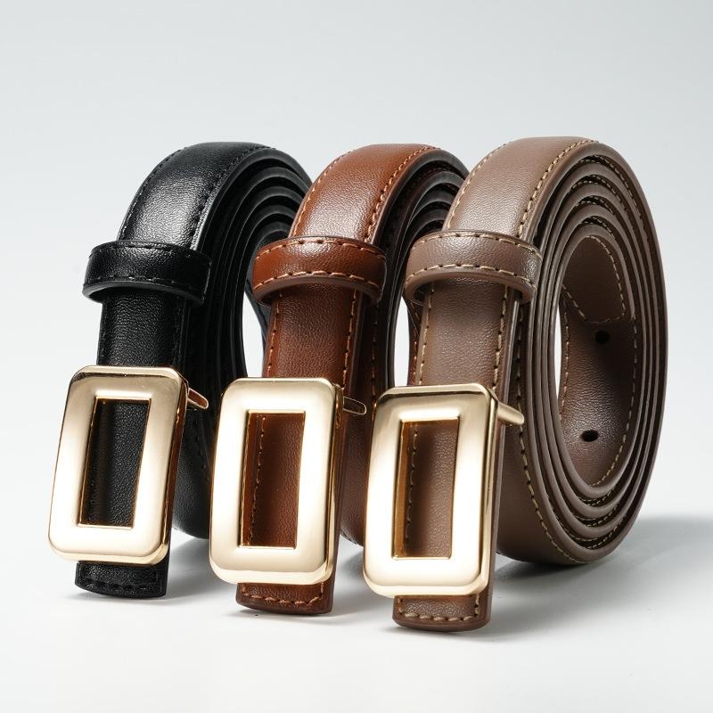 Women's Belt New Trousers Dress Decoration for Women Smooth Buckle Fashionable Skirt Belt for Women Versatile Thin Belt for Women