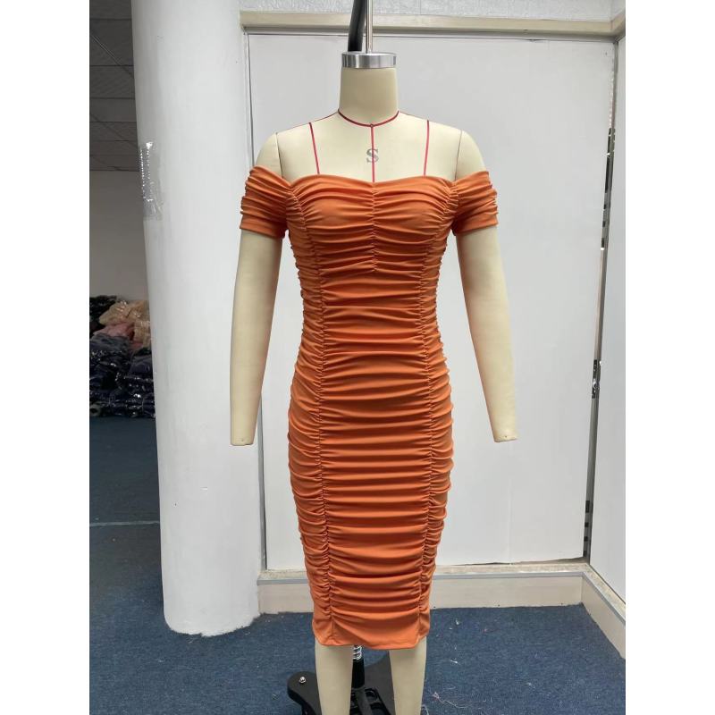 Sexy, elegantes Midikleid mit One-Shoulder-Rüstung für Damen