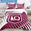 3PCS Australia Maroons Rugby Team Emblem Bedding Set 2D Printing (Includes 1 Duvet Cover + 2 Pillowcases Coreless), Bedroom decor,Fan gift