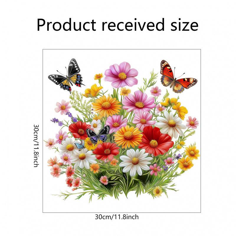 Butterfly Flowers Self-Adhesive Toilet Stickers, Bathroom Refrigerator Wall Decoration Stickers Pvc Self-Adhesive Wallpaper