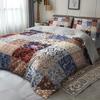 3Pcs Patchwork Floral Paisley Bedding Duvet Cover Set Bohemian Style Bedding Quilt Set Vintage Themed Bed Quilt Set Rustic