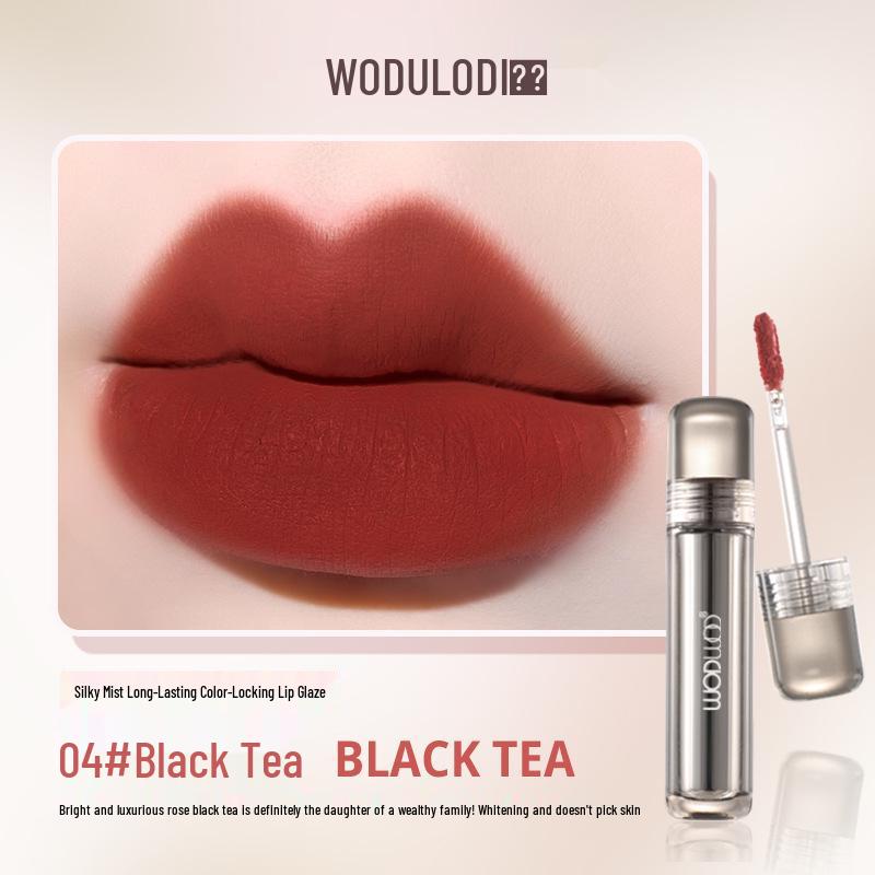 

WODWOD Silk Mist Long-Lasting Hydrating Lip Glaze - Lightweight, Rich Color, and Cup-Proof Finish.