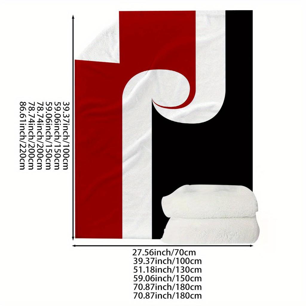 Colorful Maori Flag Theme Flannel Printed Blanket Suitable for All Seasons Suitable for Living Room Office Sofa and Travel