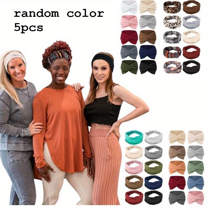 

5 шт. Повязки на голову для женщин Нескользящие Мягкие Эластичные Повязки для волос Йога Бег Спорт Тренировка Зал Повязки на голову, Африканские Тюрбаны