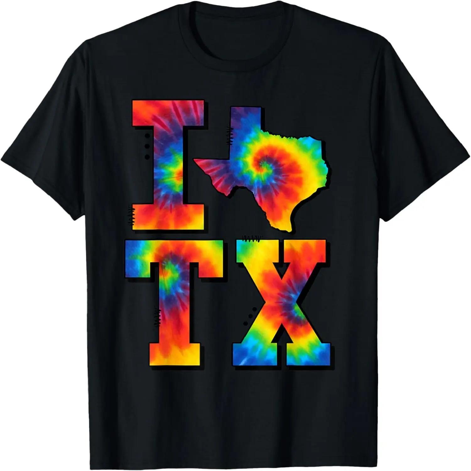 I Love Texas Funny Tie Dye Texas Lovers T-Shirt S чёрный