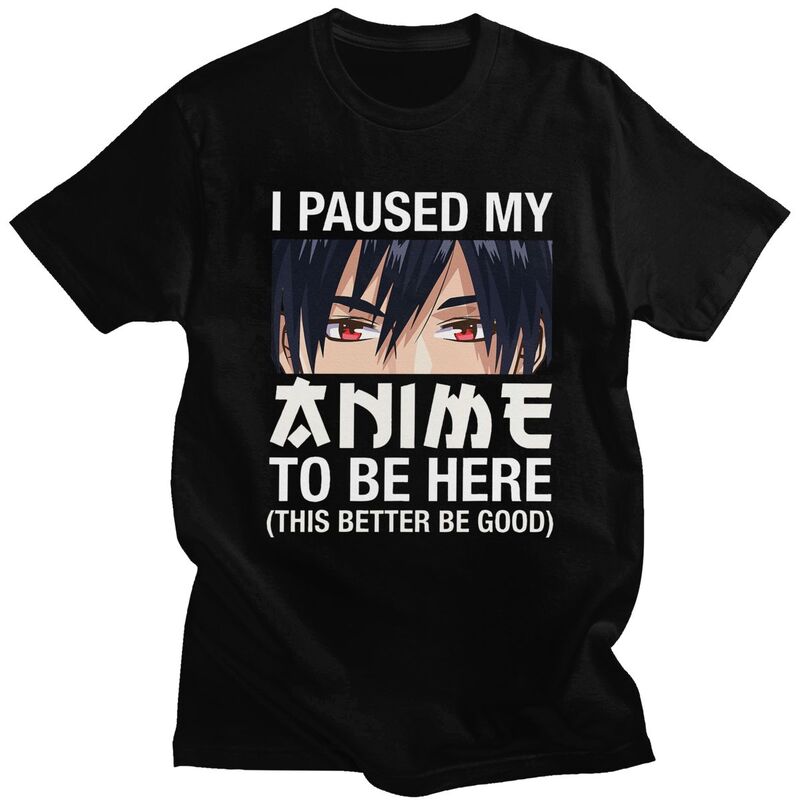 

Custom I Paused My Anime To Be Here Tshirt for Men Short Sleeve Leisure T-shirts Loose Fit 100% Cotton Tees Gift Idea - Men s... 5XL різнокольоровий