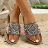Fashion Ethnic Style Colorful Beaded Flat Slippers for Women 2025 Summer Beach Vacation Sandals Woman Plus Size Non Slip Outdoor Slides