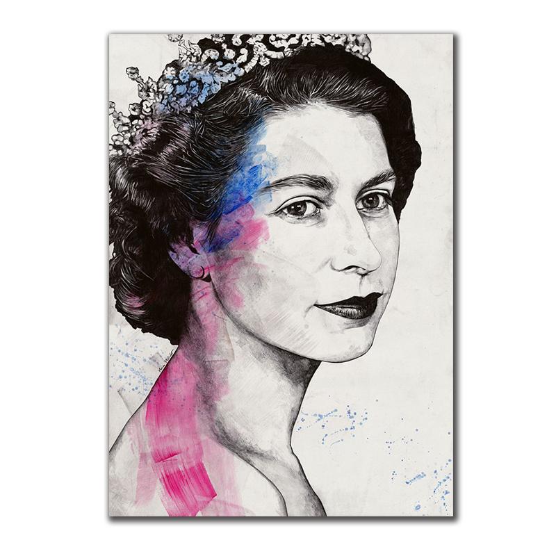 

Знаменитый портрет королевы Елизаветы II Картины на холсте Постеры и принты Настенные картины для гостиной Украшение дома Cuadros 21x30cm No Framed