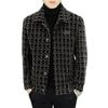 2025 Autumn/Winter Men's Trendy Fleece-Lined Plaid Wool Jacket