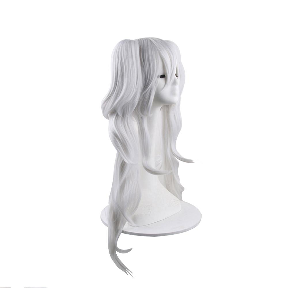 Azur Lane Vampire Silver White Cosplay Wig Double Ponytail With Tigers Mouth Clip Anime Costume Hair for Face Reducing Body