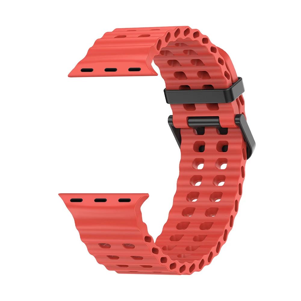 Oceanový řemínek pro Apple Watch 10 Pásek 44mm 45mm 41mm 49mm 42mm 46mm silikonový correa náramek iWatch série 5 7 6 3 se 8 Ultra 2 9