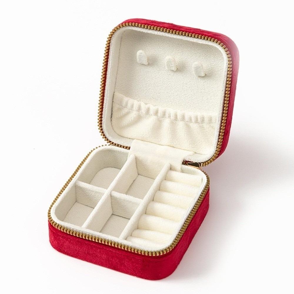 

Velvet Velvet Jewelry Box 2 Layer Design Portable Storage Case Jewelry Case Organizer Travel Use
