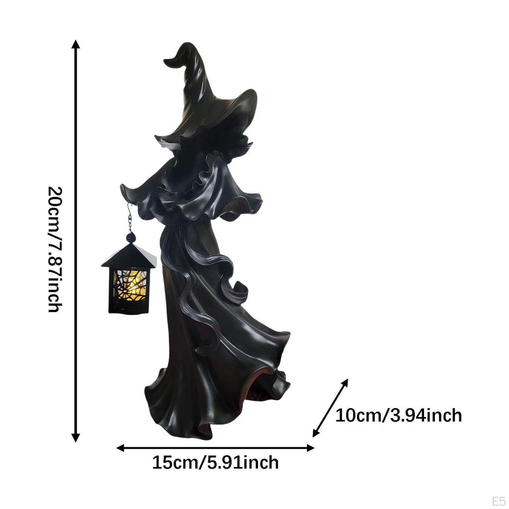 Witch Lantern Ornament Barrel Figurine Resin Statue Faceless Sculpture for Garden Indoor Backyard