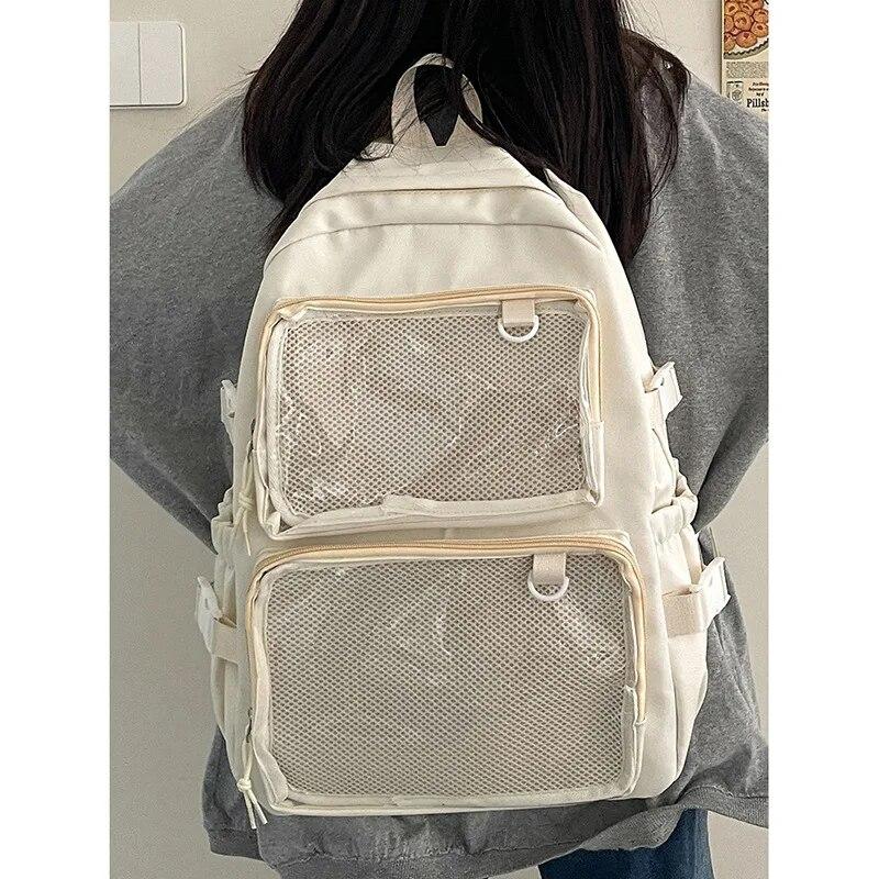 Japonský batoh Kawaii Itabag Women Novinka 2024 Transparentní Batoh Dámský Velkokapacitní Batoh Ita Školní tašky pro vysokoškoláky JK