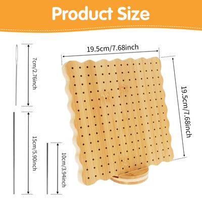 Holz Häkel Strickbrett 7,7in Granny Square Blockierbrett Strick Häkelbretter mit Ovaler Basis für Handgefertigte DIY Basteleien