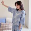 Casual Sportswear Suit Women's Summer Short-sleeved Shorts Fashion Halo Dyed Loose Two-piece Suit