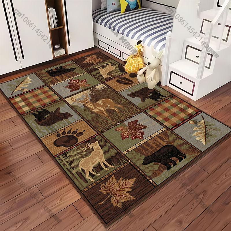 Nature wildlife forest animals carpet Yoga living room room decor children's crawling mat doormat area rug games mat