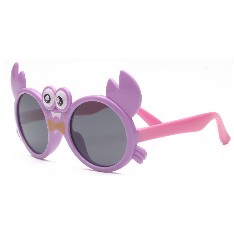 56041 Children s Creative Cartoon Cute Little Crab Appearance Silicone Sunglasses Children s Candy Color Shading Goggles Uv400 56041