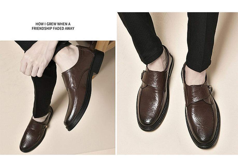 Men's Leather Slip-on Formal & Casual Shoes - Cowhide Wedding & Dad Shoes