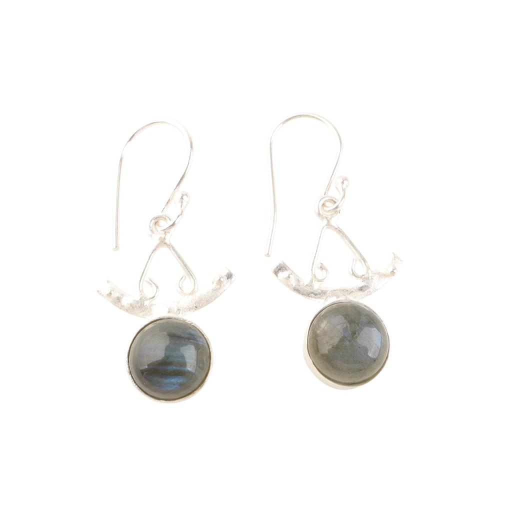 Natural Labradorite Gemstone 925 Sterling Silver Jewelry Handmade Earrings 1.63" EE-152-27