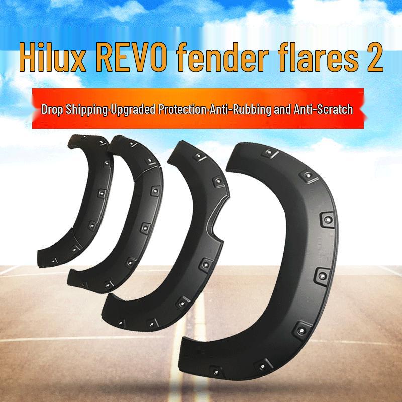 DUKE4WD Fender Flares for HILUX REVO: Injection Molded PP, ABS Blister, Modified for REVO Pickup.