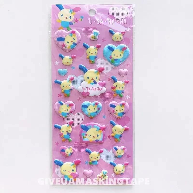 New Sanrio Usahana Sugarbunnies 3D Bubble Stickers Toy Girl's Diary Decorative Stickers Diy Phone Case Camera Decoration Toy Gif