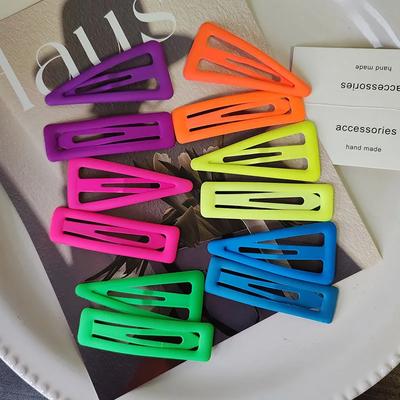 2 Stück Niedliche Fluoreszierende Matte Farbe BB Haarnadel Haar-Seitenclips für Mädchen Frauen Kinder Kinder Haaraccessoires Kopfschmuck Ornement