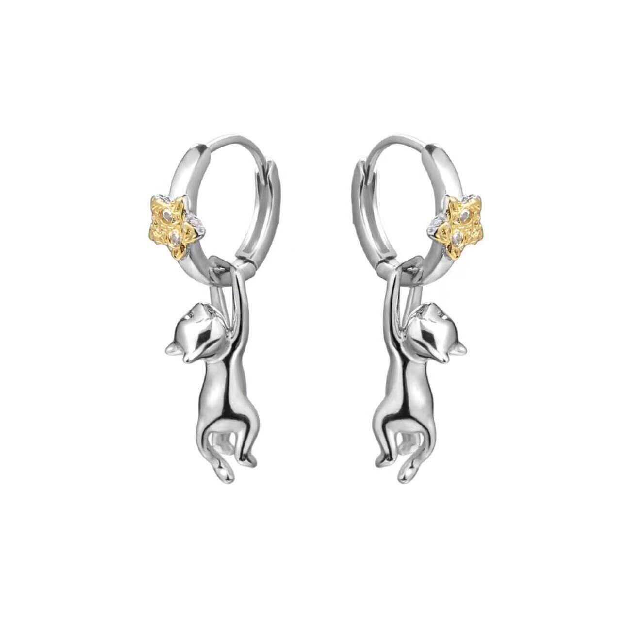 

Унисекс Минималистичные Каффы на Уши в Виде Котят - Универсальные, Нишевые Серьги-Пусеты