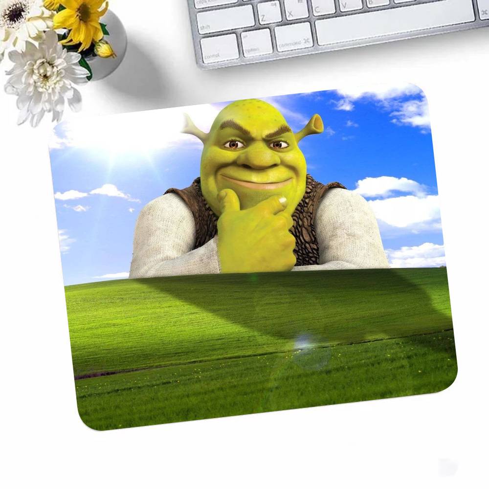 Cute Funny S-Shrek Mousepad Small LockEdge Mouse Pad For Gamers Computer Desk Pad Rectangular Anti-slip Rubber