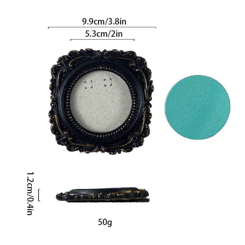DIY Retro Black Gold Photo Prop: Artistic Luxury Carved Resin Display Stand & Photo Frame Ornament Photo Frame Stand (Stand & Hang)