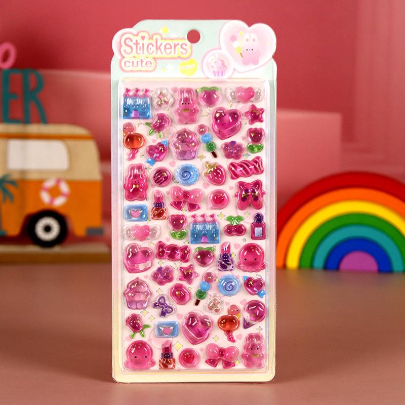 3D Cartoon Crystal Bubble Stickers for Kids - Fun and Cute Decorative Embossed Stickers Gift
