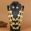 Bohemian Geometric Wooden Bead Multilayer Necklace And Earring Set For Women