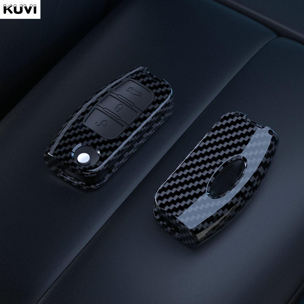 ABS Carbon Fiber Car Key Case Cover For Ford Fiesta Focus 2 Ecosport Kuga Escape Falcon B-Max C-Max Eco Sport Galaxy Accessories