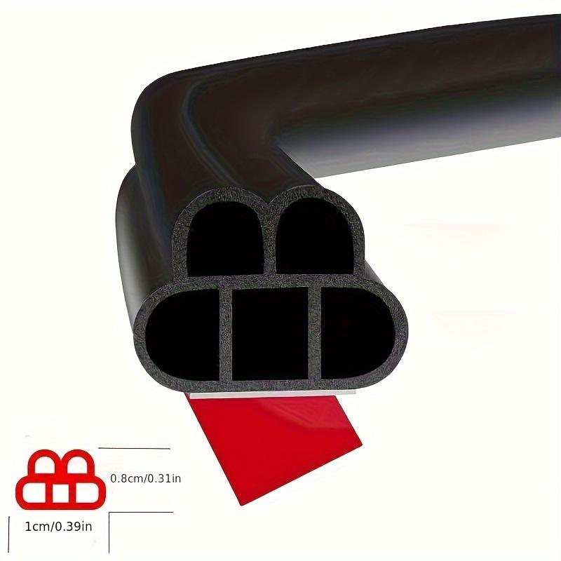 10m Universal Car Door Seal Strip, Double-Layer Thickened Noise Reduction, Waterproof Automotive Weather Stripping, 5-Hole