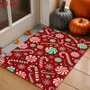 1pc 1-Sided Candy Cane & Vintage Christmas Doormat Suitable for Front Door, Entryway with Shiny Red/Green Suitable for Christmas, Easter, Valentine',