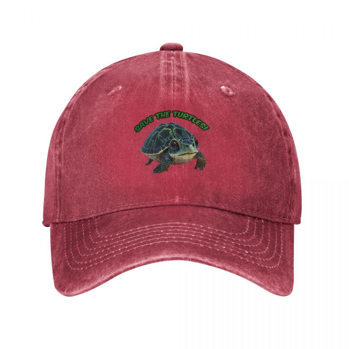 Save the turtles Baseball Cap black Ball Cap Fishing cap Hip Hop Hats Women Unisexs