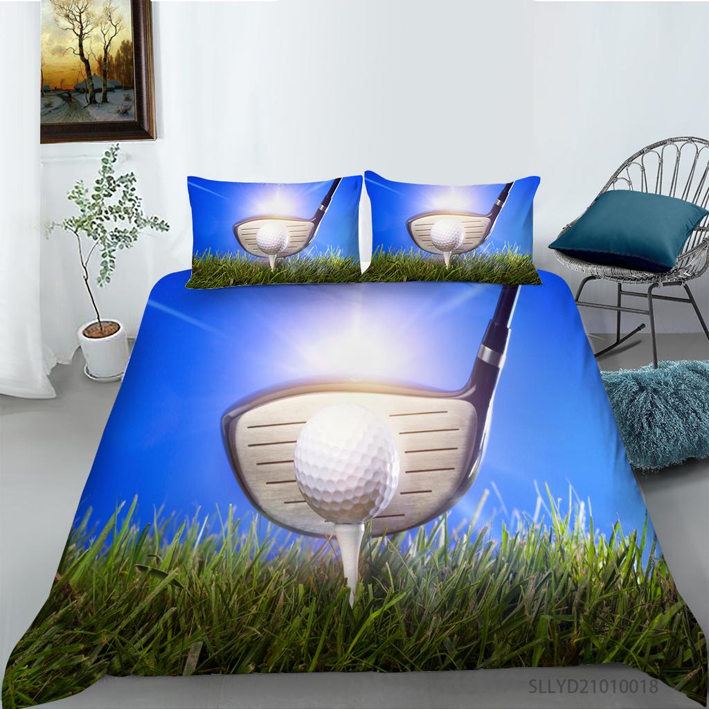 Golf 3D Digital Printing Polyester Bedding Two Or Three-Piece Set Can Be Mixed Batch