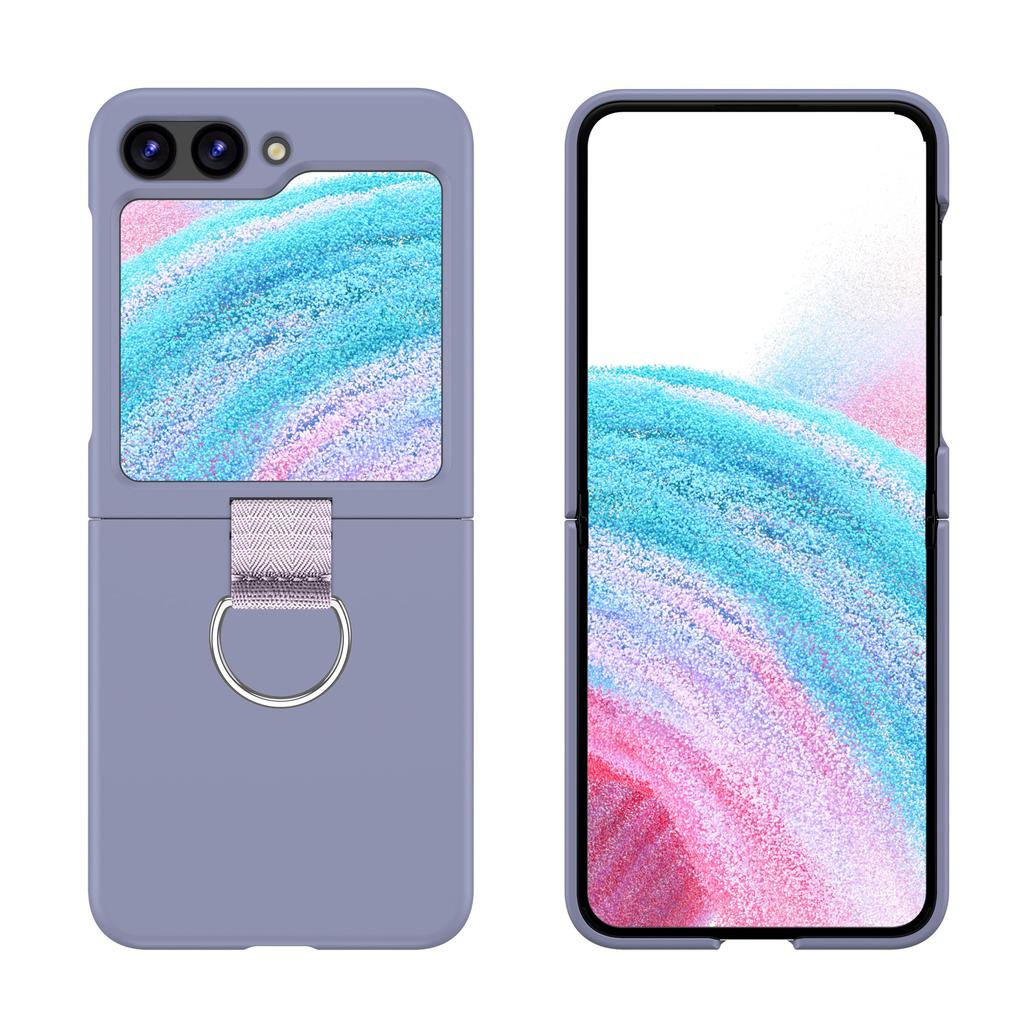 Applicable to Samsung zFlip7 ultra-thin mobile phone case folding screen matte ribbon pull rope ring Z flip4 protective case