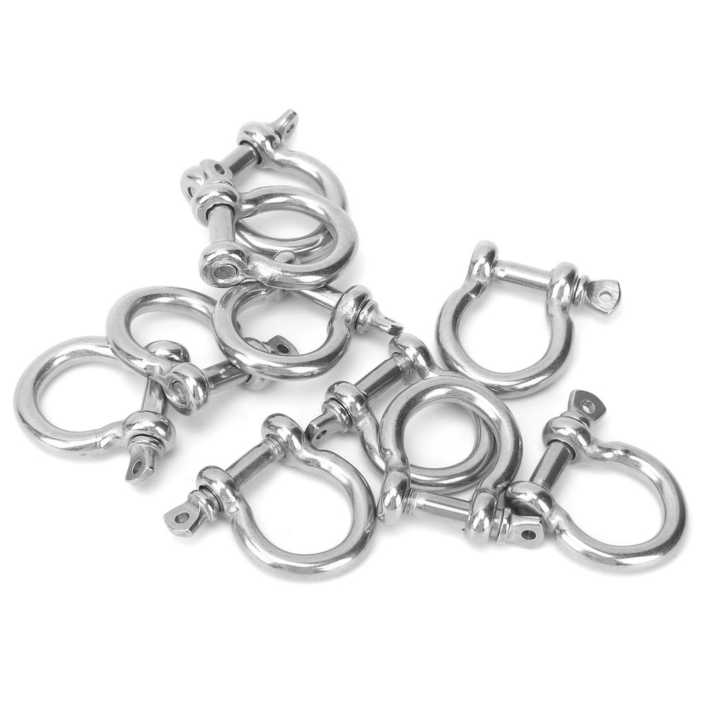 10pcs Bow Shackle Stainless Steel High Hardness DRing Anchor for Camping Hiking Outdoor Sports(M6