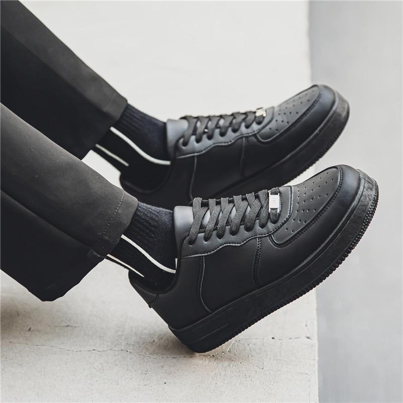 Autumn and winter black casual board shoes Air Force Sports No. 1 black kitchen trendy shoes winter