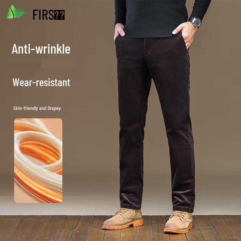 FIRS Men's Thick Corduroy Straight-Leg Casual Pants