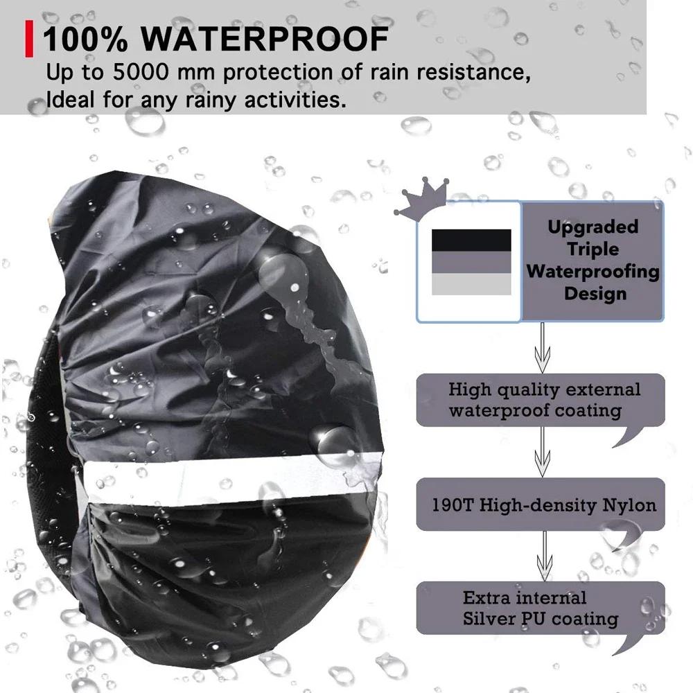 Durable And Safe Backpack Rain Cover Reflective Strip Waterproof Ultralight Backpack Cover Anti-Slip Cross Buckle Strap Hiking Camping Biking