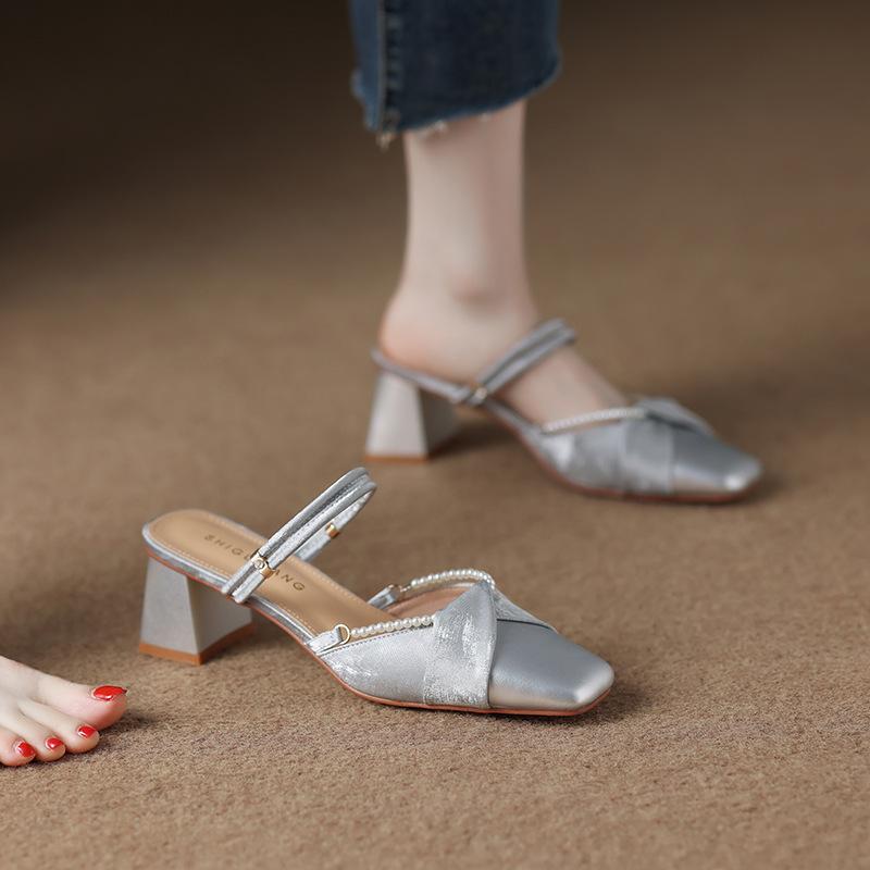 3361-2 Chinese style bag head half drag sandals women's outer wear 2025 summer new two wear cool slippers