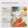 Carrot-Themed Silicone & 304 Stainless Steel Kids' Tableware Set: Spoon, Fork, and Chopsticks for Baby Food