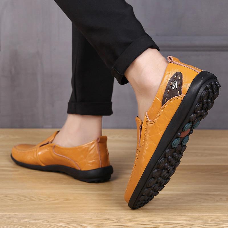 Купить Мужская кожаная обувь ручной работы Мокасины Мужчины Comforable ...