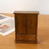 Handmade 1/12 Dollhouses Miniature Wardrobe Model Wood Closet Dollhouses Furniture with Functional Double Door for Display